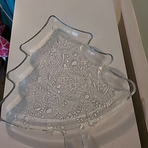 Indiana Glass Christmas Serving Tray #1